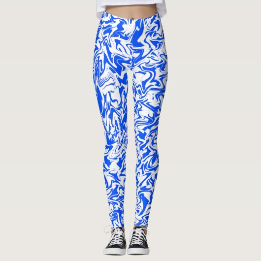 Blauwe Chaos..... Leggings (Voorkant)