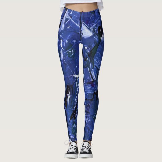Blauwe Chaos Leggings (Voorkant)