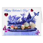 BLAUWE CHARIOT, SWANEN, KOPEN VALENTIJNSDAG HARTS (Voorkant Horizontaal)