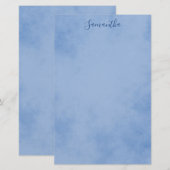 Blauwe charming briefpapier (Voorkant / Achterkant)