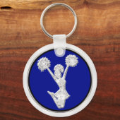 Blauwe Cheap Cheer Cheerlead Gifts in BULK Sleutelhanger (Achterkant)
