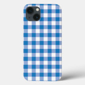 Blauwe check Case-Mate iPhone case (Achterkant)