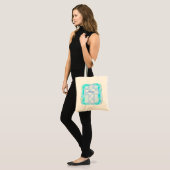 Blauwe Check Christelijk Kruis Tote Bag (Voorkant (model))