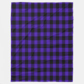 Blauwe check fleece deken (Voorkant)