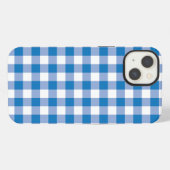 Blauwe check iPhone hoesje (Achterkant horizontaal)