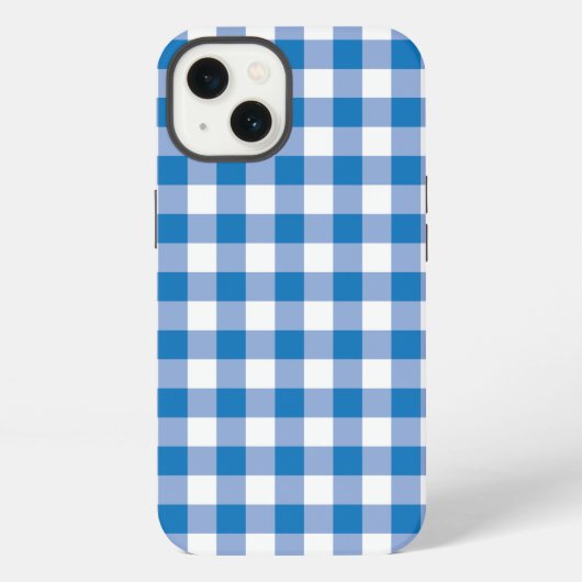 Blauwe check iPhone hoesje (Achterkant)