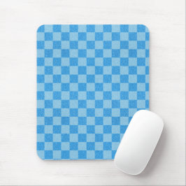 Blauwe Checker Glitter Muismat