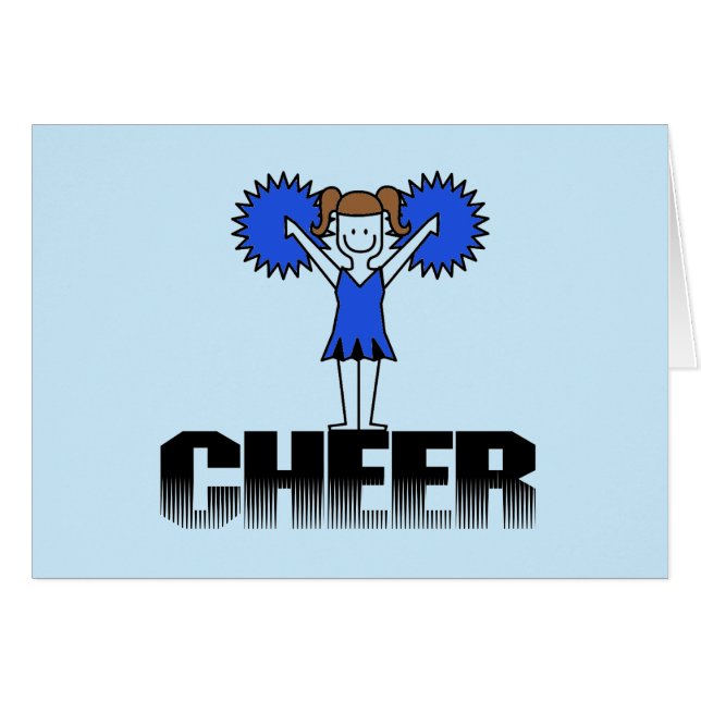 Blauwe Cheerlead T-shirts en cadeautjes (Voorkant Horizontaal)