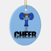 Blauwe Cheerlead T-shirts en cadeautjes Keramisch Ornament (Rechts)