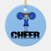 Blauwe Cheerlead T-shirts en cadeautjes Keramisch Ornament (Voorkant)