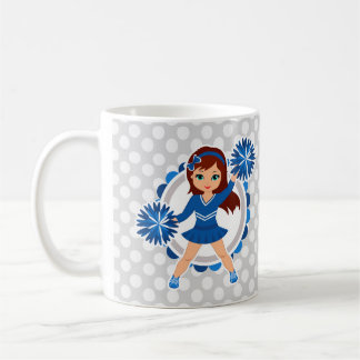 Blauwe Cheerleader Brunette - Cute Cheer Koffiemok