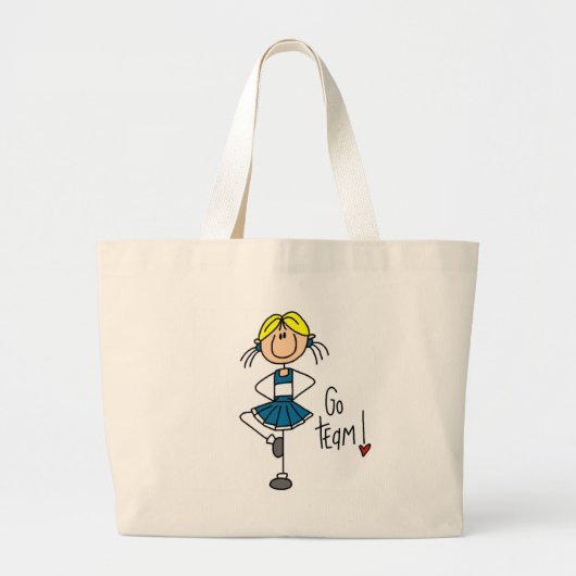 Blauwe Cheerleader Grote Tote Bag (Voorkant)