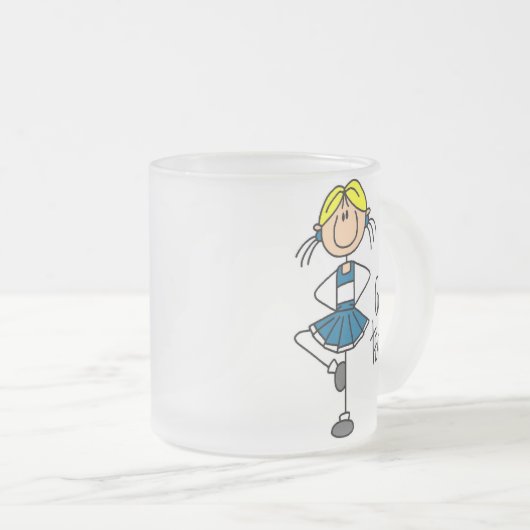 Blauwe Cheerleader Matglas Koffiemok (Voorkant rechts)