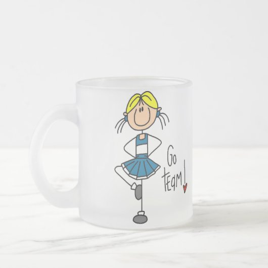 Blauwe Cheerleader Matglas Koffiemok (Links)