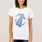 Blauwe Cheerleader Megaphone T-Shirt (Voorkant)