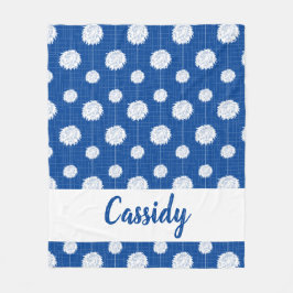 Blauwe Cheerleader Pom Pom Pattern Fleece Deken