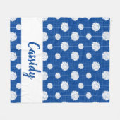 Blauwe Cheerleader Pom Pom Pattern Fleece Deken (Voorkant (Horizontaal))