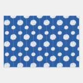 Blauwe Cheerleader Pom Pom Pattern Inpakpapier Vel (Voorkant 3)