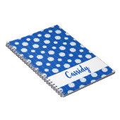 Blauwe Cheerleader Pom Pom Pattern Notitieboek (Rechterzijde)