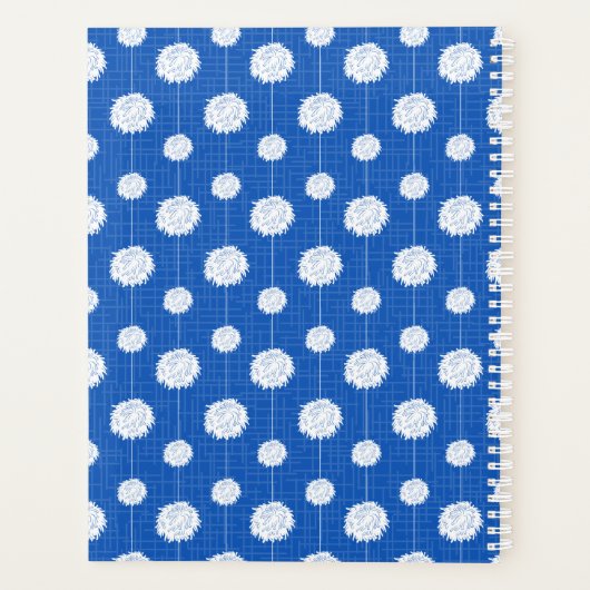 Blauwe Cheerleader Pom Pom Pattern Planner (Achterkant)