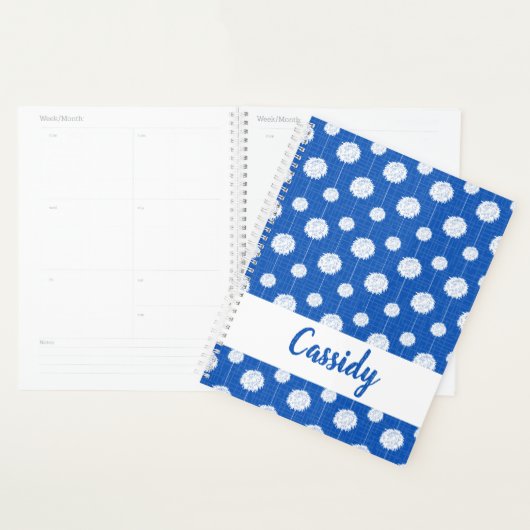 Blauwe Cheerleader Pom Pom Pattern Planner (Display)