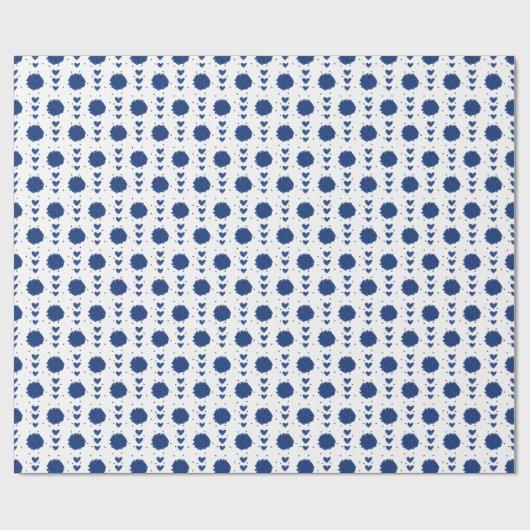 Blauwe Cheerleader Pom Poms & Hearts Pattern Cadeaupapier (Vlak)