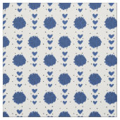 Blauwe Cheerleader Pom Poms & Hearts Pattern Stof (Swatch)
