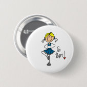 Blauwe Cheerleader Ronde Button 5,7 Cm (Voorkant /achterkant)
