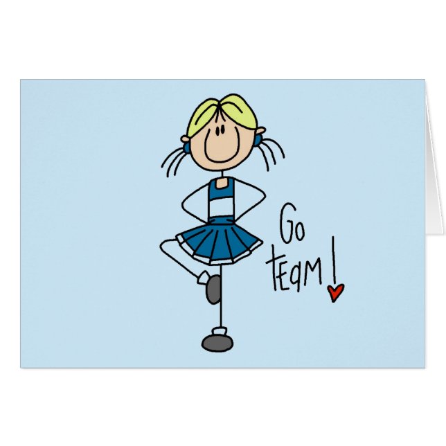 Blauwe Cheerleader Tshirts en Gifts (Voorkant Horizontaal)