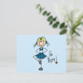 Blauwe Cheerleader Tshirts en Gifts Briefkaart (Staand voorkant)