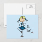 Blauwe Cheerleader Tshirts en Gifts Briefkaart (Voorkant / Achterkant)