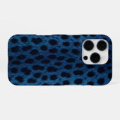 blauwe cheeta iPhone 16 Pro Max Hoesje (Achterkant horizontaal)