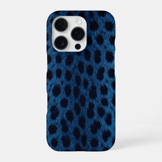 blauwe cheeta iPhone 16 Pro Max Hoesje (Achterkant)