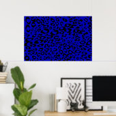 blauwe cheetah poster (Thuiskantoor)