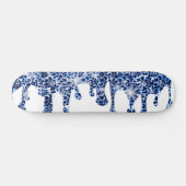 Blauwe Cheetah Sparkles Persoonlijk Skateboard (Horizontaal)