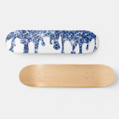 Blauwe Cheetah Sparkles Persoonlijk Skateboard (Horizontaal)