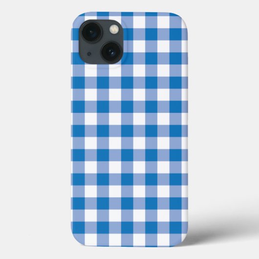 Blauwe cheque Case-Mate iPhone case (Achterkant)
