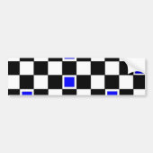Blauwe cheques bumpersticker (Voorkant)