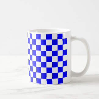 Blauwe cheques koffiemok