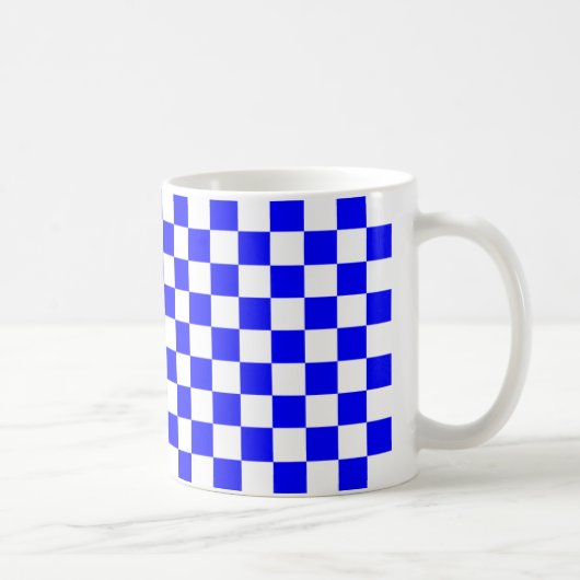 Blauwe cheques koffiemok (Rechts)