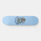 Blauwe Cheshire Kat Persoonlijk Skateboard (Horizontaal)