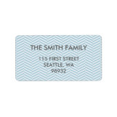 BLAUWE CHEVRON ADRESETIKETTEN ETIKET (Voorkant)