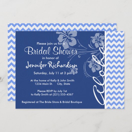 Blauwe Chevron; Aloha Kaart (Voorkant / Achterkant)