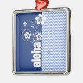 Blauwe Chevron; Aloha Metalen Ornament (Links)
