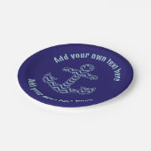 Blauwe Chevron Anker Nautische aangepaste tekst Papieren Bordje (Gekanteld)