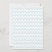 Blauwe Chevron Baby Shower Uitnodiging (Achterkant)