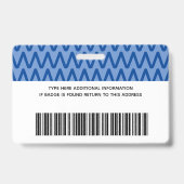 Blauwe Chevron | Bedrijfslogo & Streepjescode | We Badge (Achterkant)