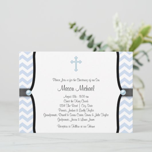 Blauwe Chevron-doop Kaart (Staand voorkant)