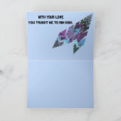 Blauwe Chevron Fractal Art Vaderdag Kaart (Binnen)