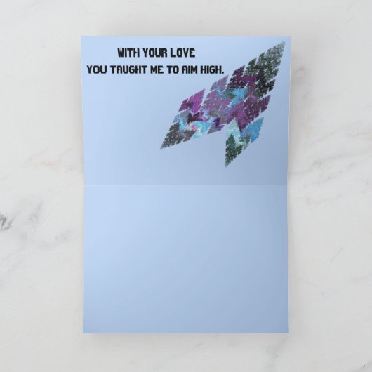 Blauwe Chevron Fractal Art Vaderdag Kaart (Binnen)